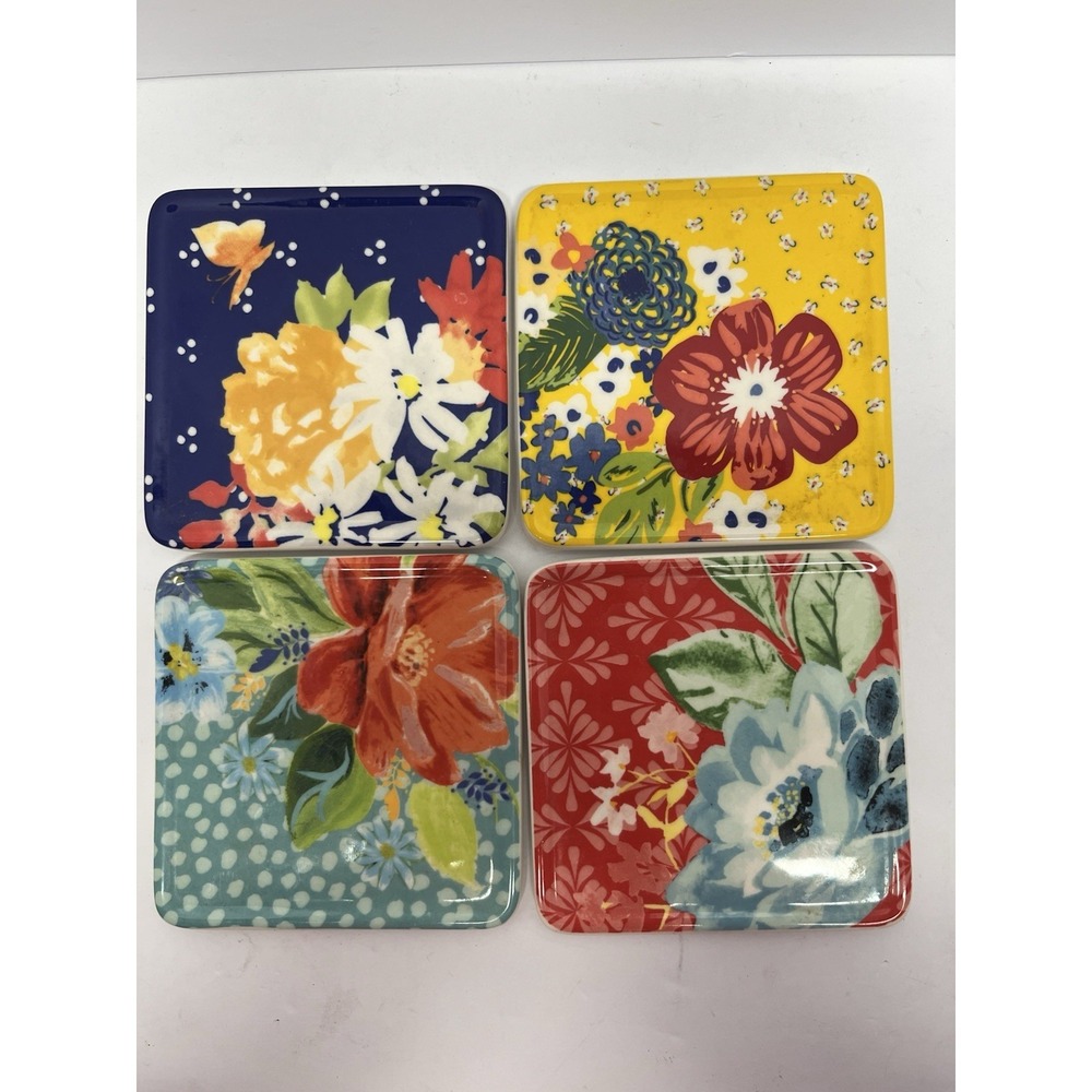 The Pioneer Woman Coaster Set Floral - Set of 4 - No Box